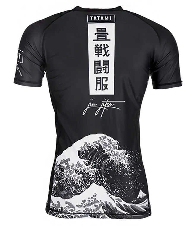 Tatami Kanagawa Short Sleeve Rash Guard - Schwarz