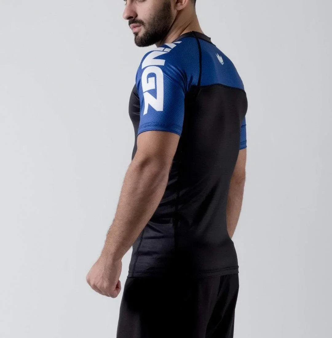 Kingz Ranked Performance S/S Rashguard - Blau - FIGHTWEAR