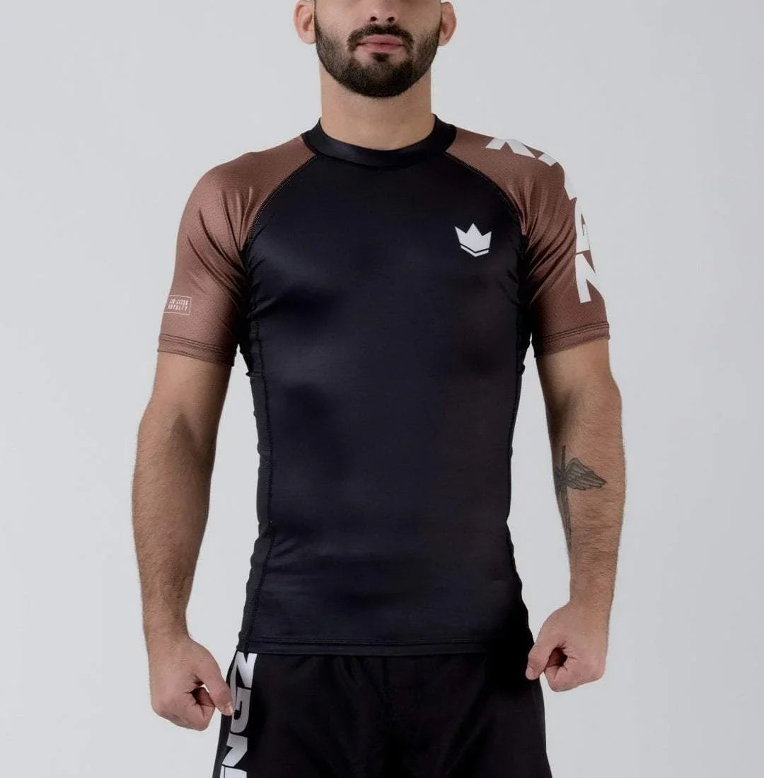 Kingz Ranked Performance S/S Rashguard - Braun - FIGHTWEAR