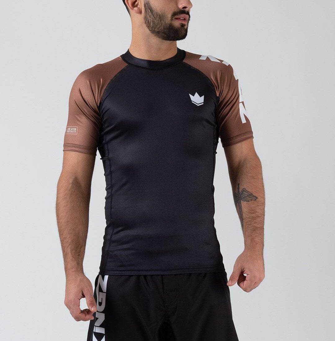 Kingz Ranked Performance S/S Rashguard - Braun - FIGHTWEAR