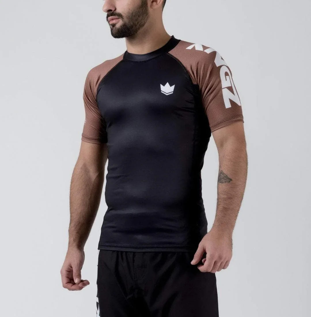 Kingz Ranked Performance S/S Rashguard - Braun - FIGHTWEAR