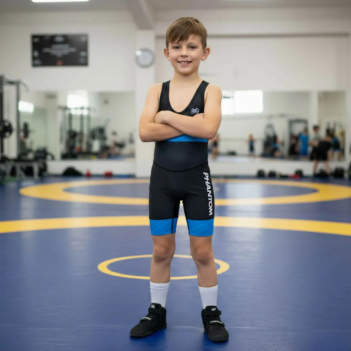 Phantom Athletics Kinder Ringerschuhe Phantom ROOKIE mit Klettverschluss - Schwarz - FIGHTWEAR