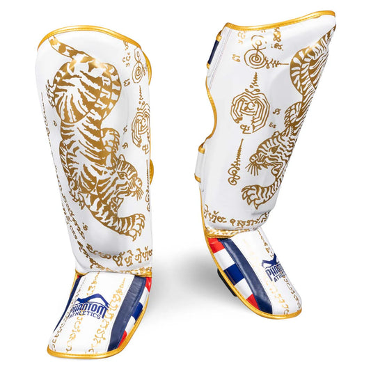 Phantom Athletics Schienbeinschutz Muay Thai Limited Edition - Weiss/Gold