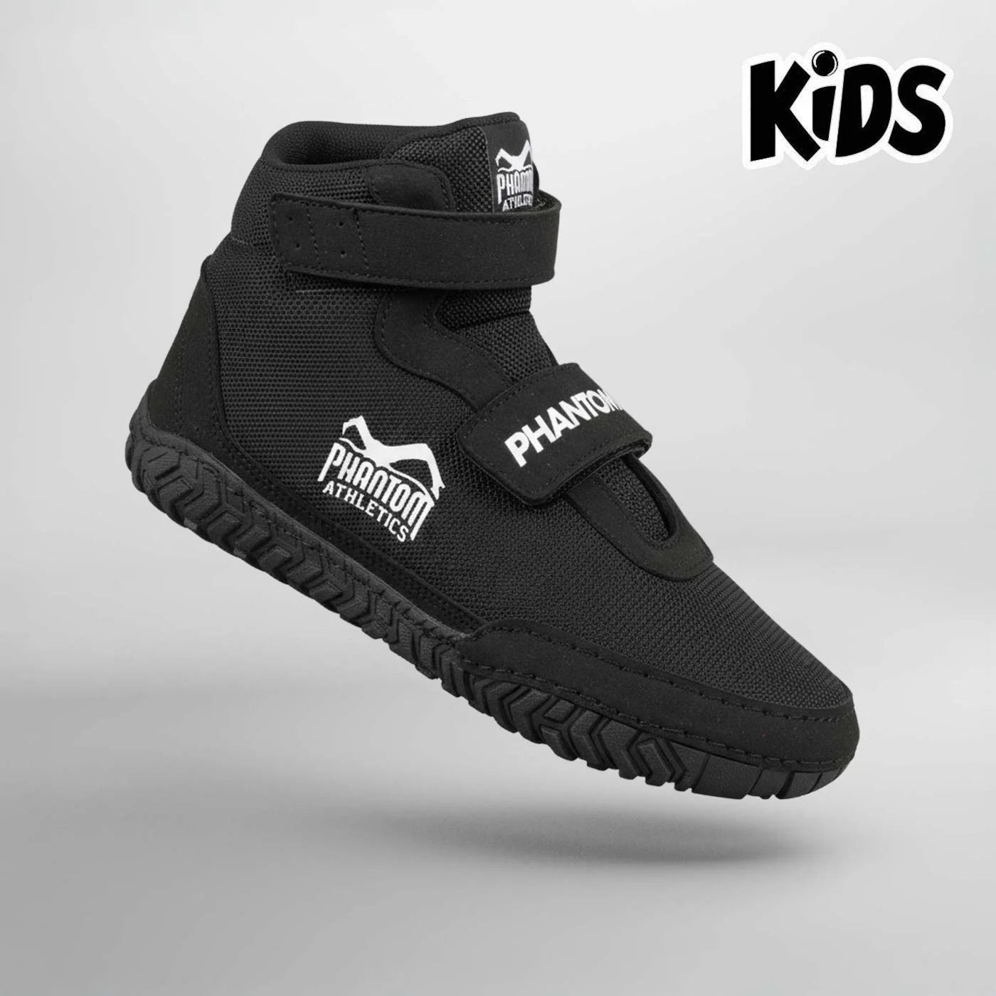 Phantom Athletics Kinder Ringerschuhe Phantom ROOKIE mit Klettverschluss - Schwarz - FIGHTWEAR