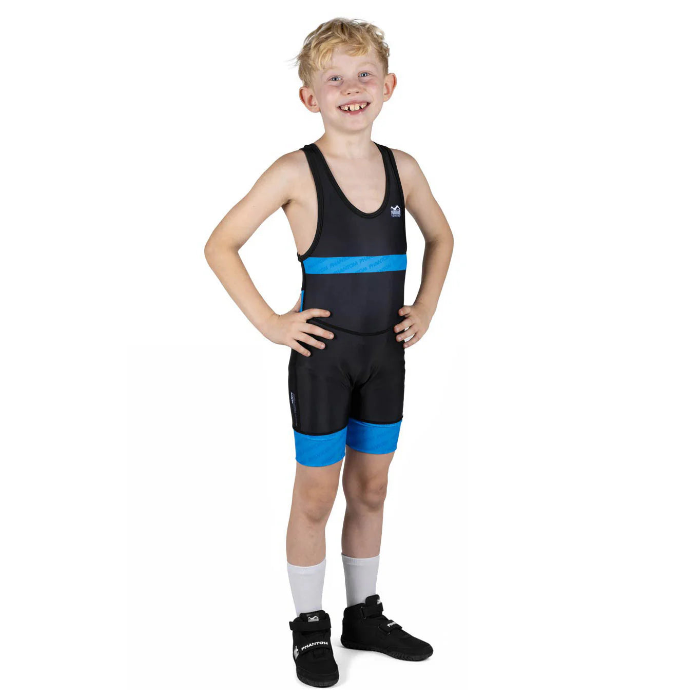 Phantom Athletics Kinder Ringerschuhe Phantom ROOKIE mit Klettverschluss - Schwarz - FIGHTWEAR