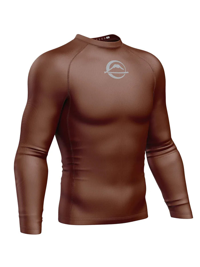 FUJI Baseline Koszulka Rashguard z długim rękawem - brązowa