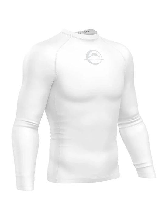 FUJI Baseline Ranked Long Sleeve Rashguard - Weiss - FIGHTWEAR