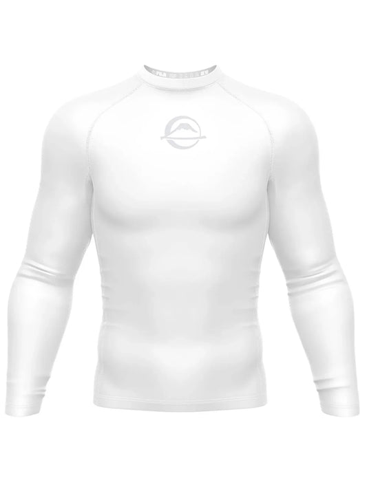 FUJI Baseline Ranked Long Sleeve Rashguard - Weiss - FIGHTWEAR