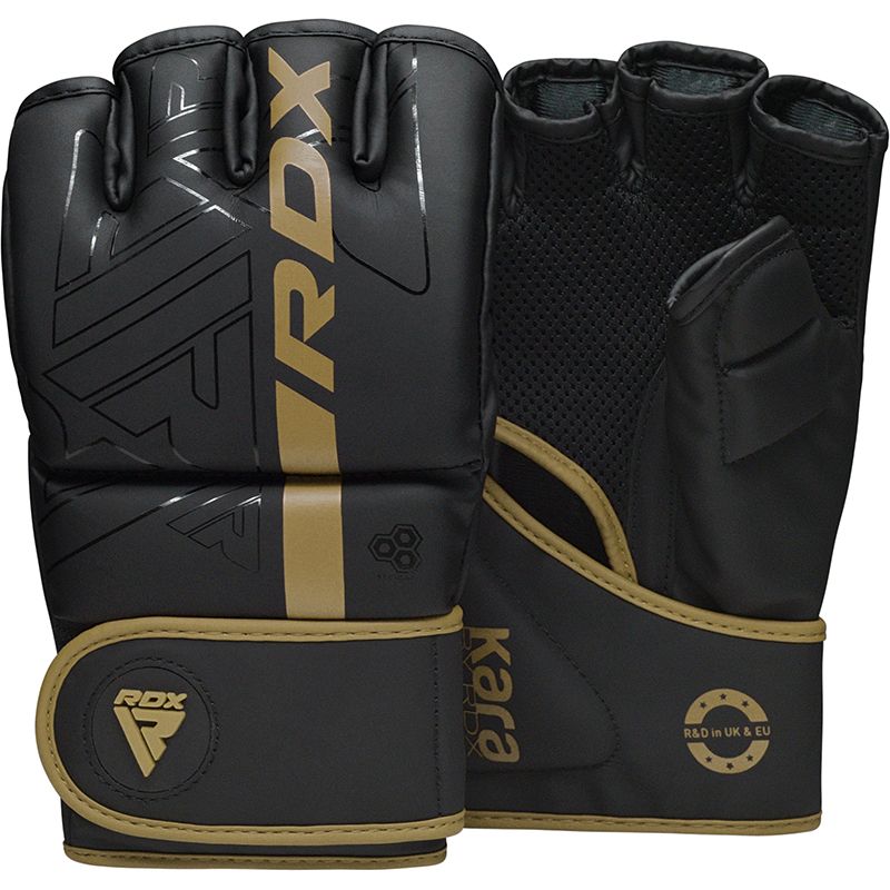 RDX F6 KARA MMA Grappling Kampfhandschuhe Gepolstert - Gold - FIGHTWEAR