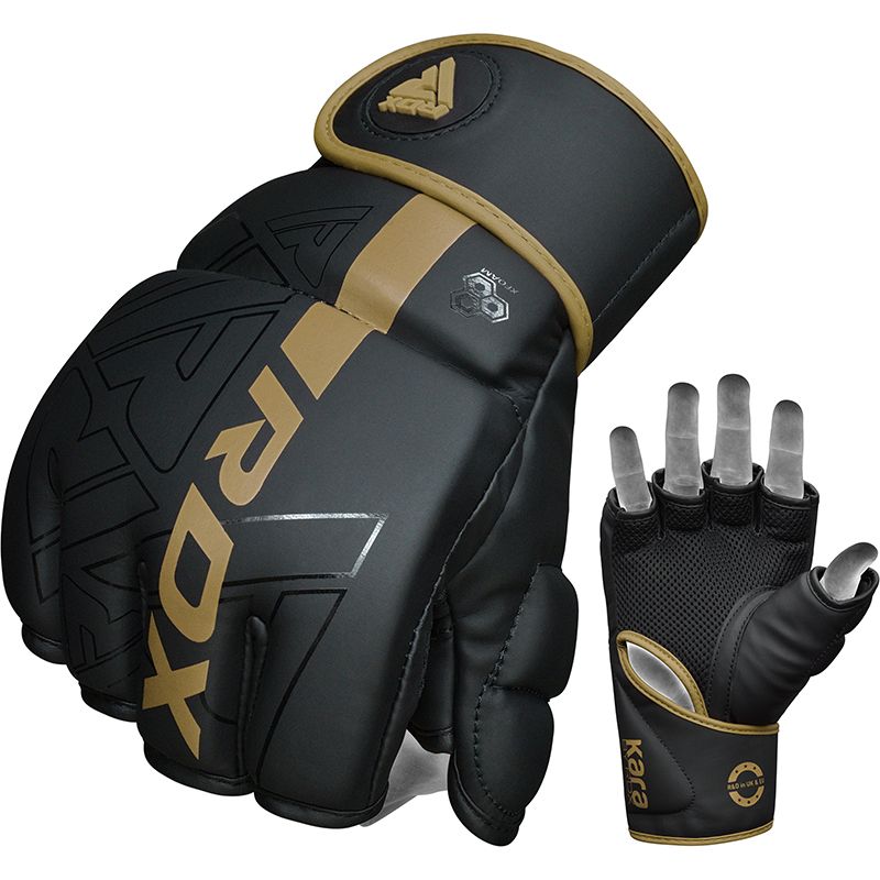 RDX F6 KARA MMA Grappling Kampfhandschuhe Gepolstert - Gold - FIGHTWEAR