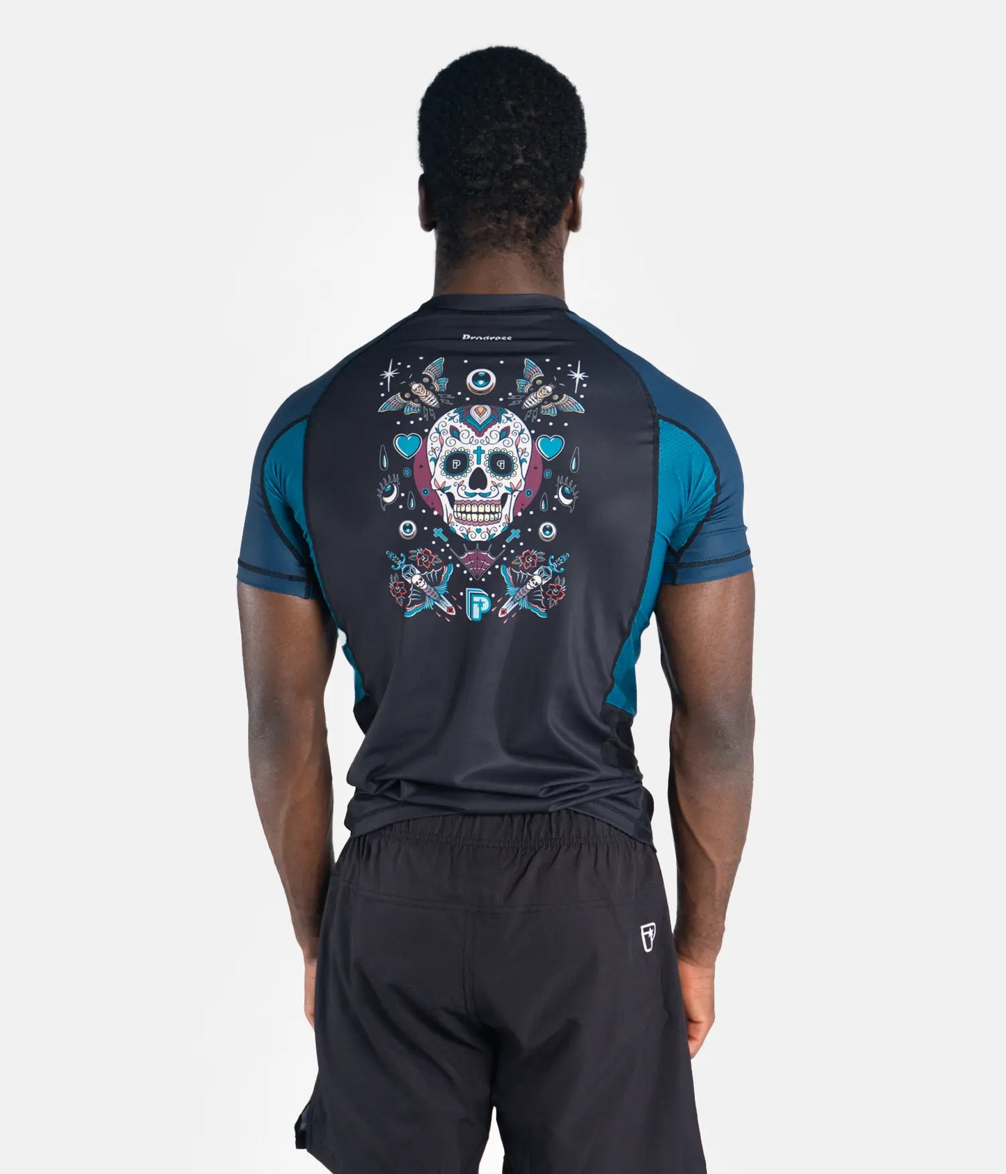 Rashguard Progress Sugar Skull - Bleu