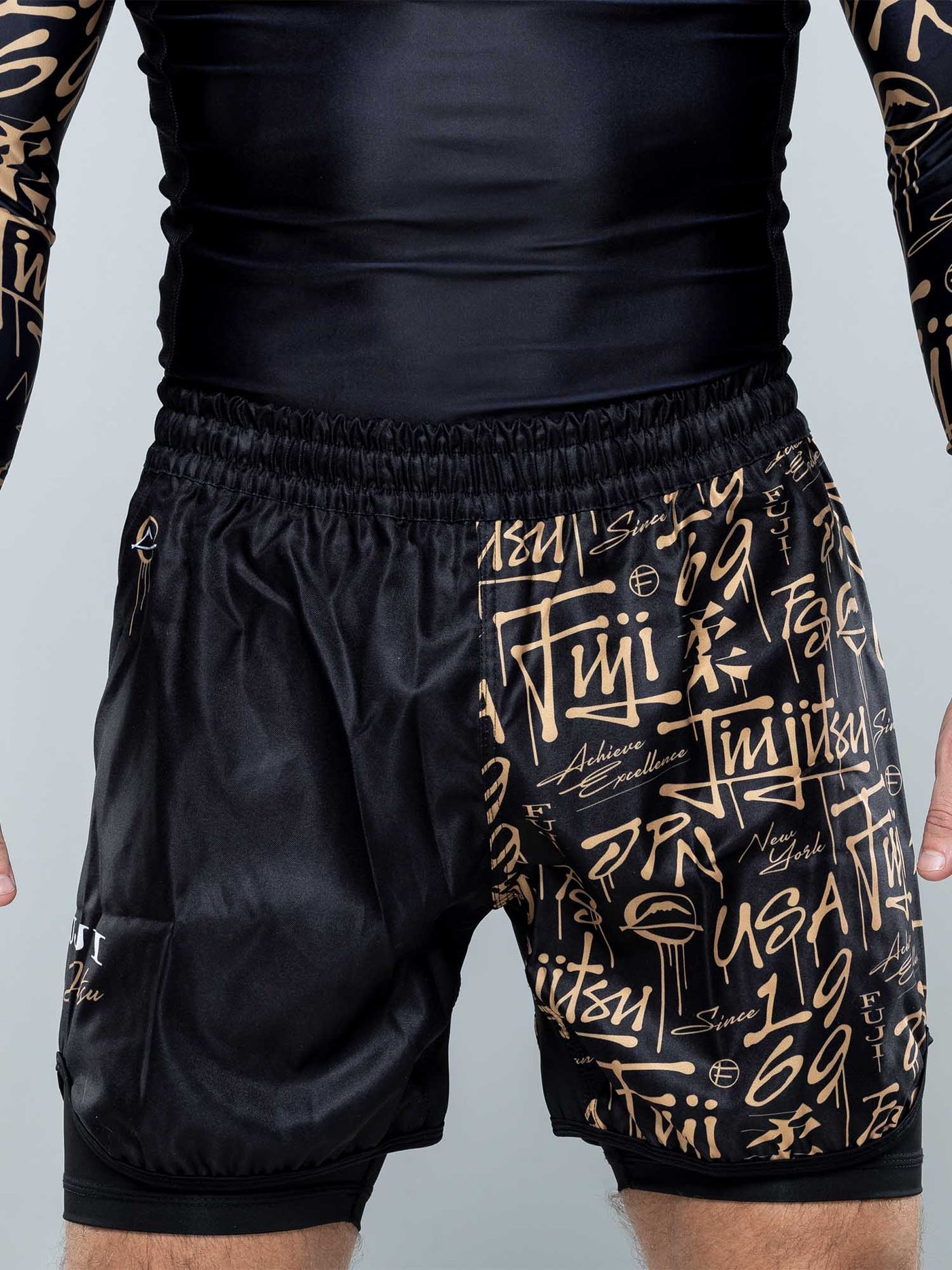 FUJI Shinobi Fight Shorts Black With Liner