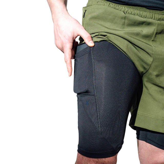 Short de compression MMA 2 en 1 RDX T16 - Vert militaire