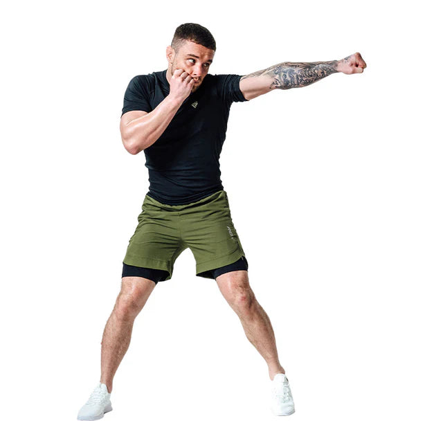 Short de compression MMA 2 en 1 RDX T16 - Vert militaire