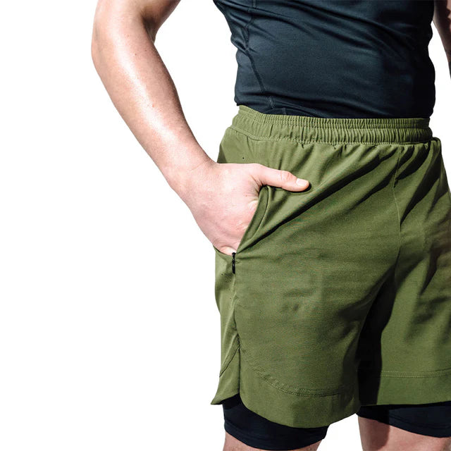 Short de compression MMA 2 en 1 RDX T16 - Vert militaire