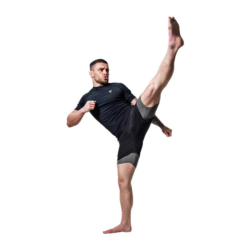 RDX T16 2-in-1-Kompressions MMA Shorts - Schwarz