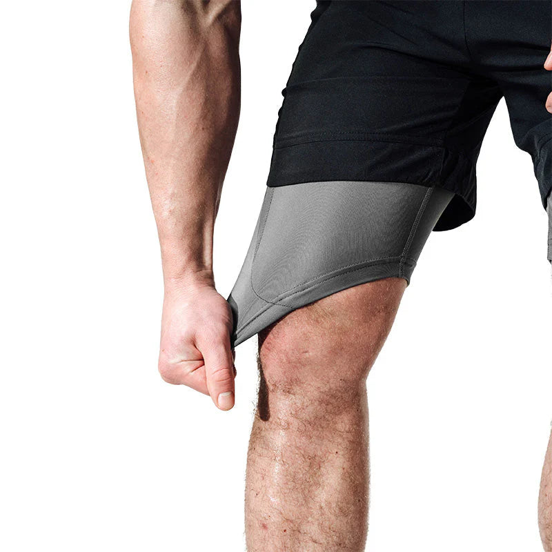 RDX T16 2-in-1-Kompressions MMA Shorts - Schwarz