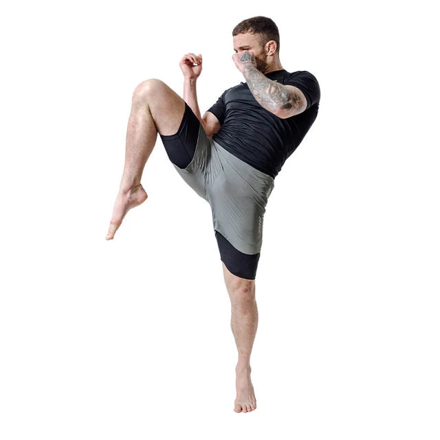 Short de compression MMA 2 en 1 RDX T16 - Gris/Noir