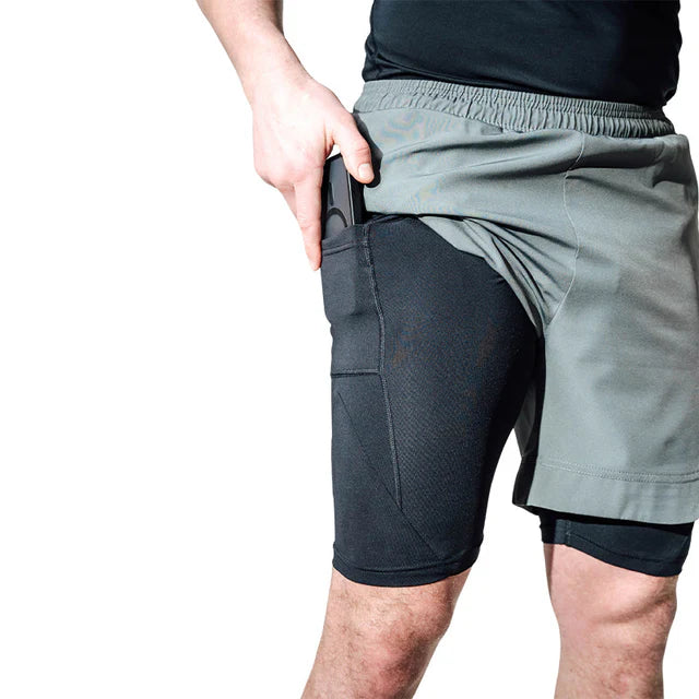 Short de compression MMA 2 en 1 RDX T16 - Gris/Noir