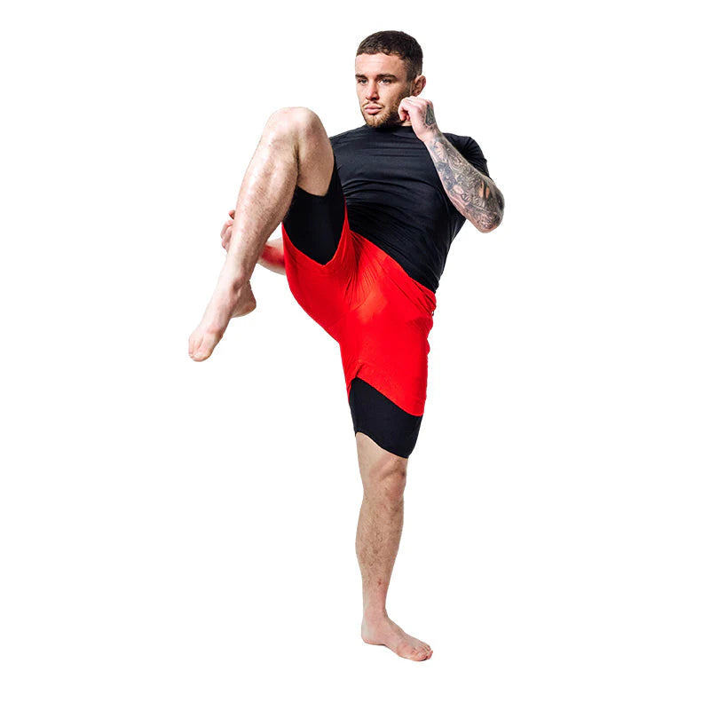 RDX T16 2-in-1-Kompressions MMA Shorts - Rot
