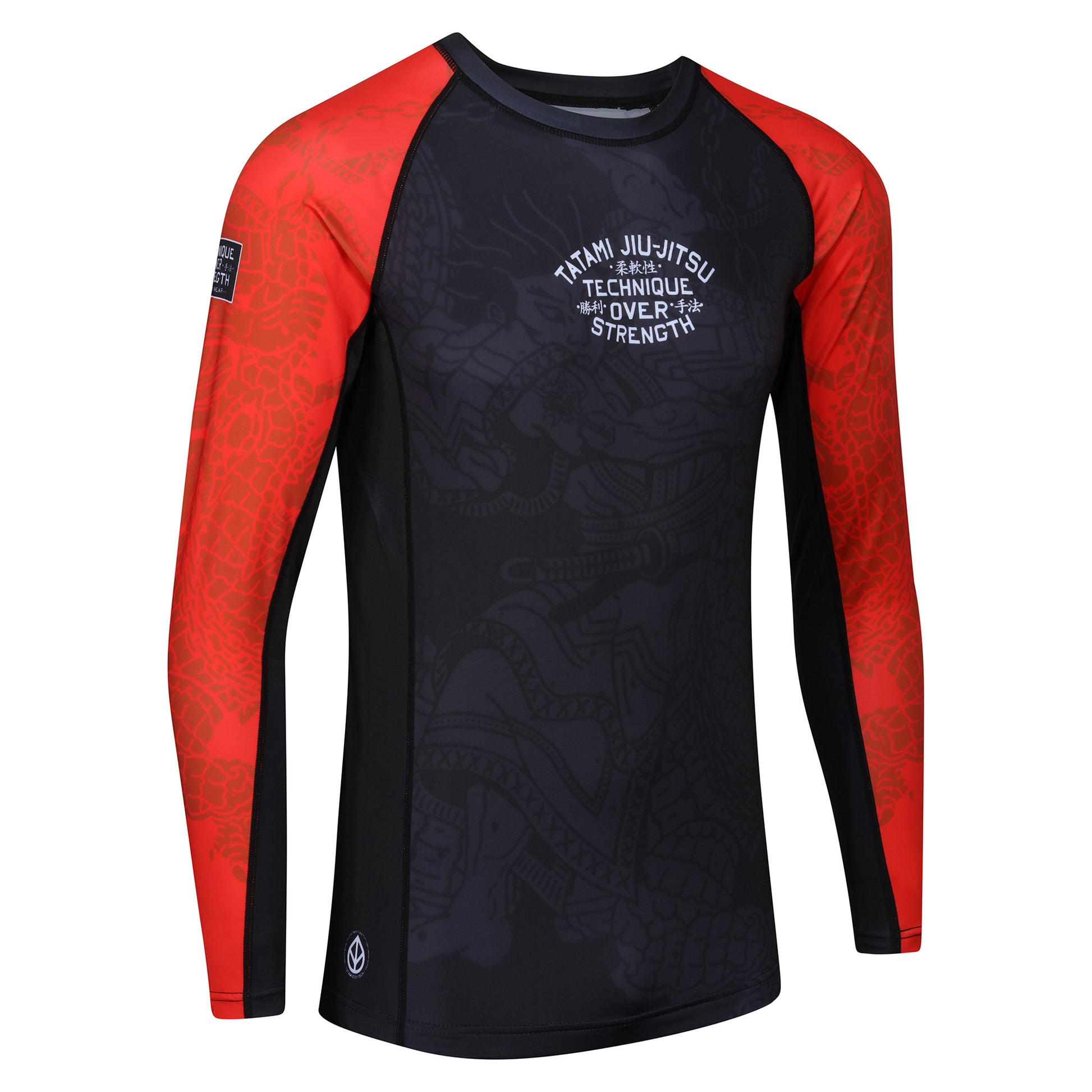 Technique Eco Tech Recycled Long Sleeve Rash Guard – Rot - FIGHTWEAR