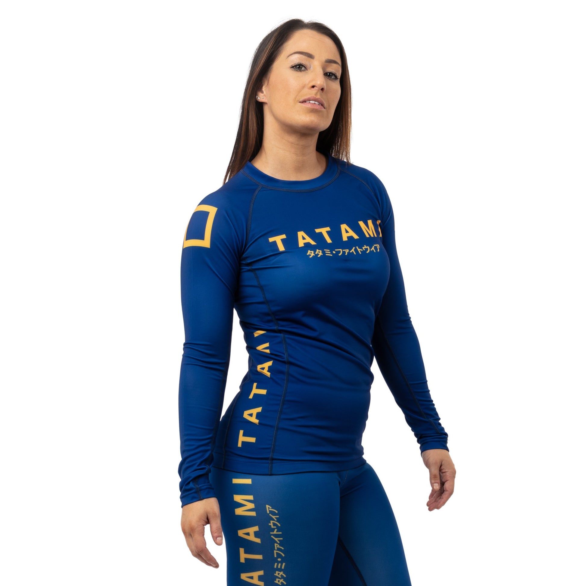 Tatami Ladies Katakana Long Sleeve Rash Guard - Navy - FIGHTWEAR