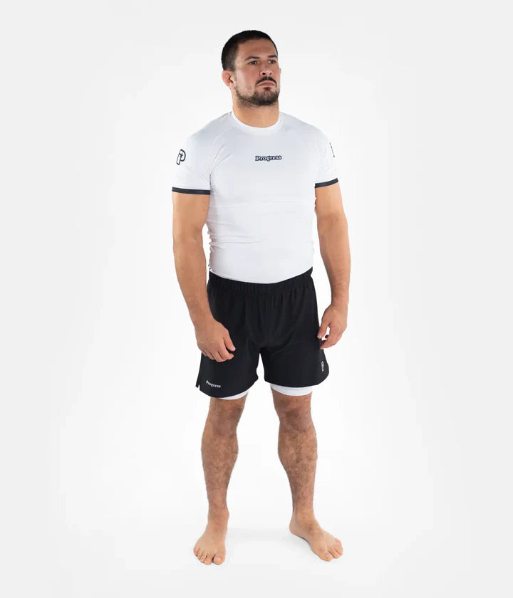 Rashguard Progress Academy + - Blanc/Noir