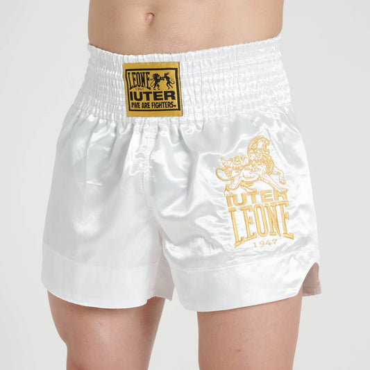 Leone x Iuter Combat Shorts - Weiss - FIGHTWEAR
