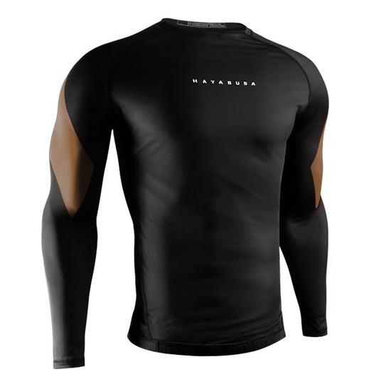 Hayabusa Men’s Pro Ranked Long Sleeve Rash Guard - Braun