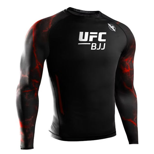 UFC BJJ Men’s Long Sleeve Rash Guard - Schwarz