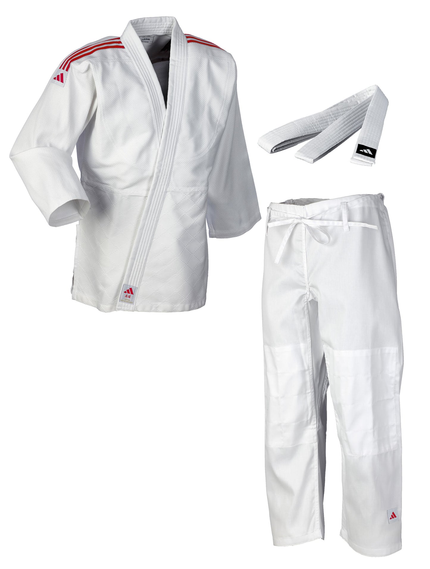 adidas Judo-Anzug Club weiss/rote Streifen, J350 - FIGHTWEAR
