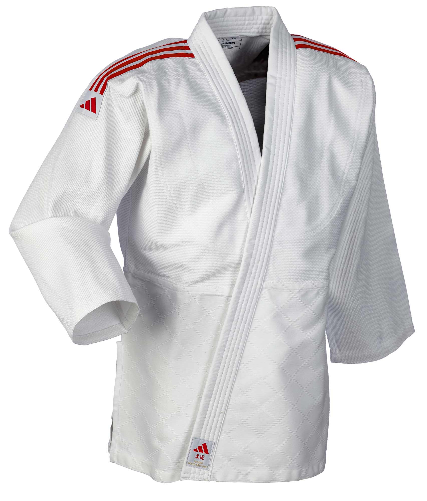 adidas Judo-Anzug Club weiss/rote Streifen, J350 - FIGHTWEAR