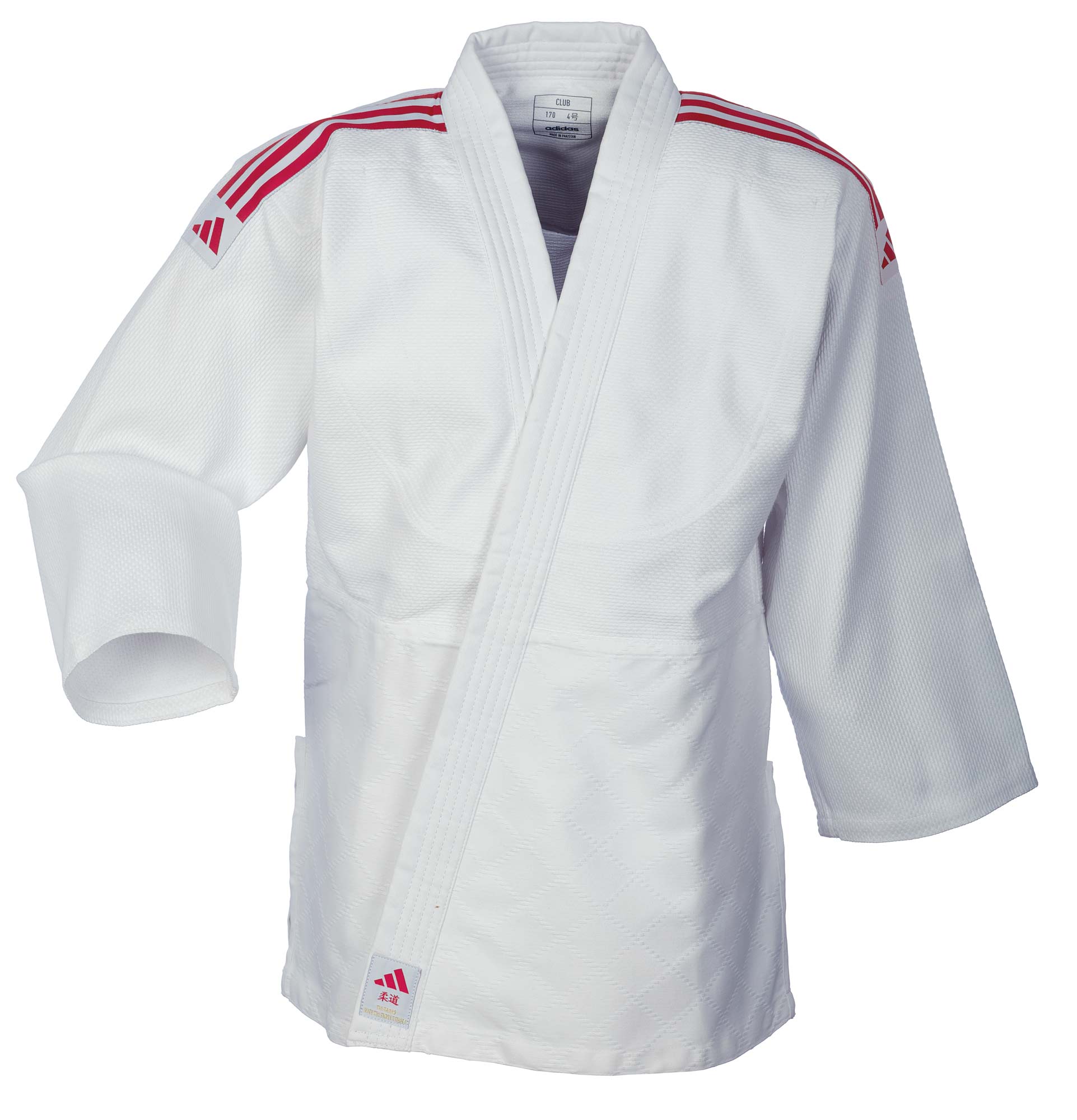 adidas Judo-Anzug Club weiss/rote Streifen, J350 - FIGHTWEAR