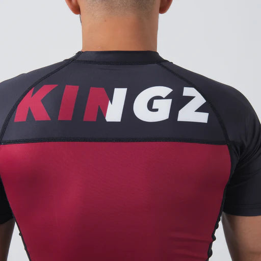 Kingz Krown S/S Jiu Jitsu Rash Guard - Maron - FIGHTWEAR