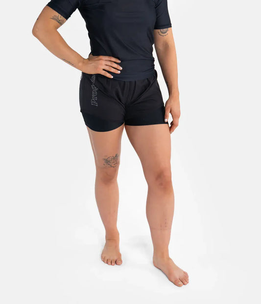 Progress Women's Flex Hybrid Shorts - Schwarz - FIGHTWEAR