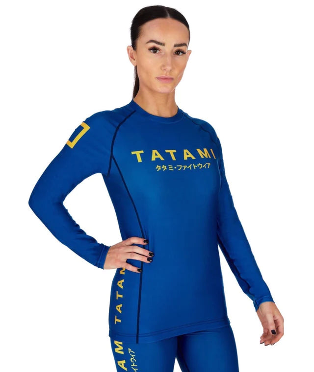 Tatami Ladies Katakana Long Sleeve Rash Guard - Navy