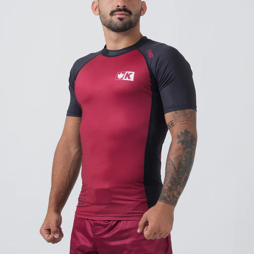 Kingz Krown S/S Jiu Jitsu Rash Guard - Maron - FIGHTWEAR