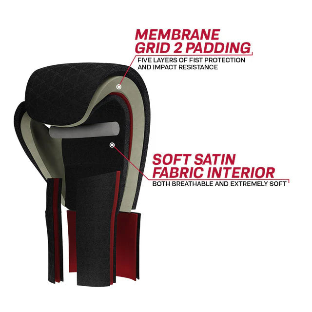RDX F4 Sparring Boxhandschuhe Klettverschluss - Rot