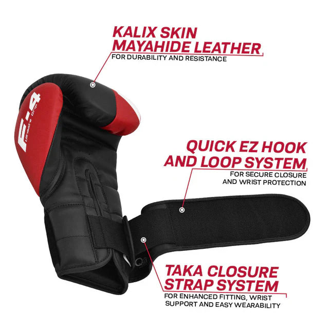 RDX F4 Sparring Boxhandschuhe Klettverschluss - Rot