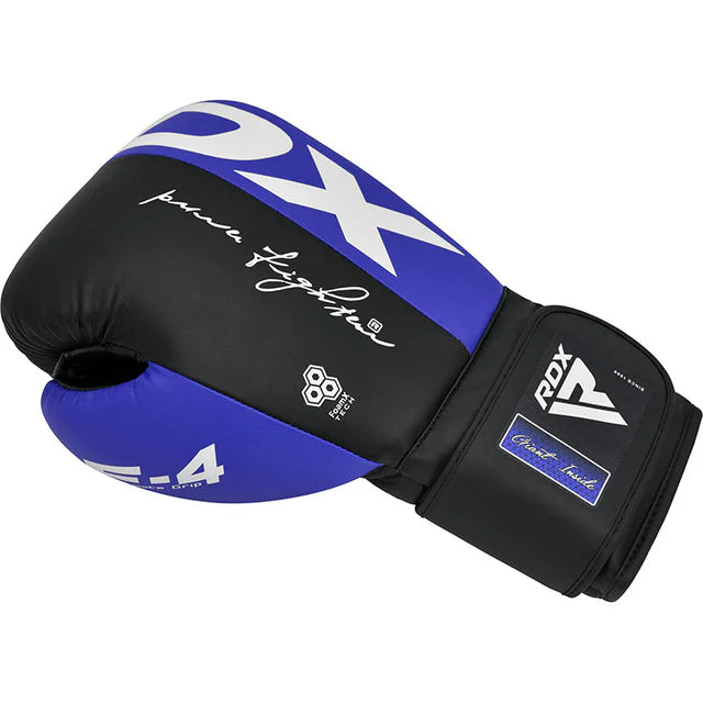 Gants de boxe RDX F4 Sparring avec fermeture Velcro - Bleu
