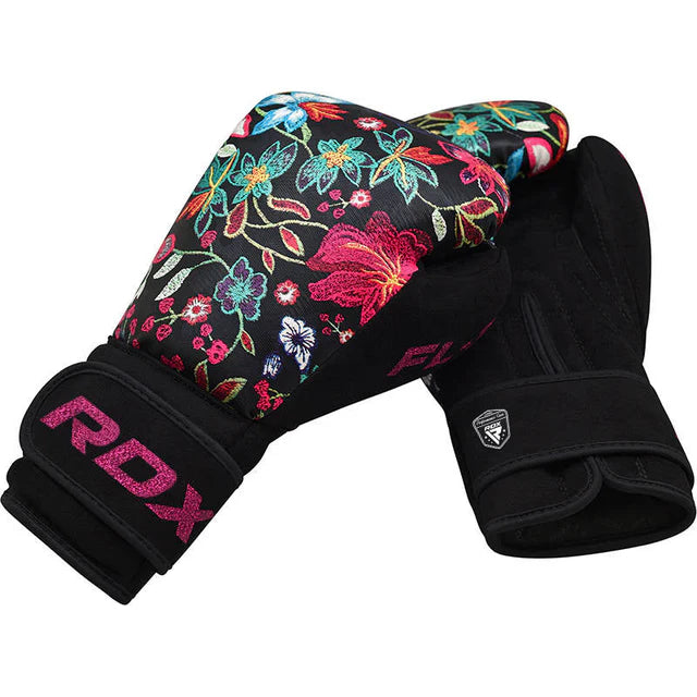 RDX FL3 Damen Boxhandschuhe Floral Kunstleder Haken und Schleife