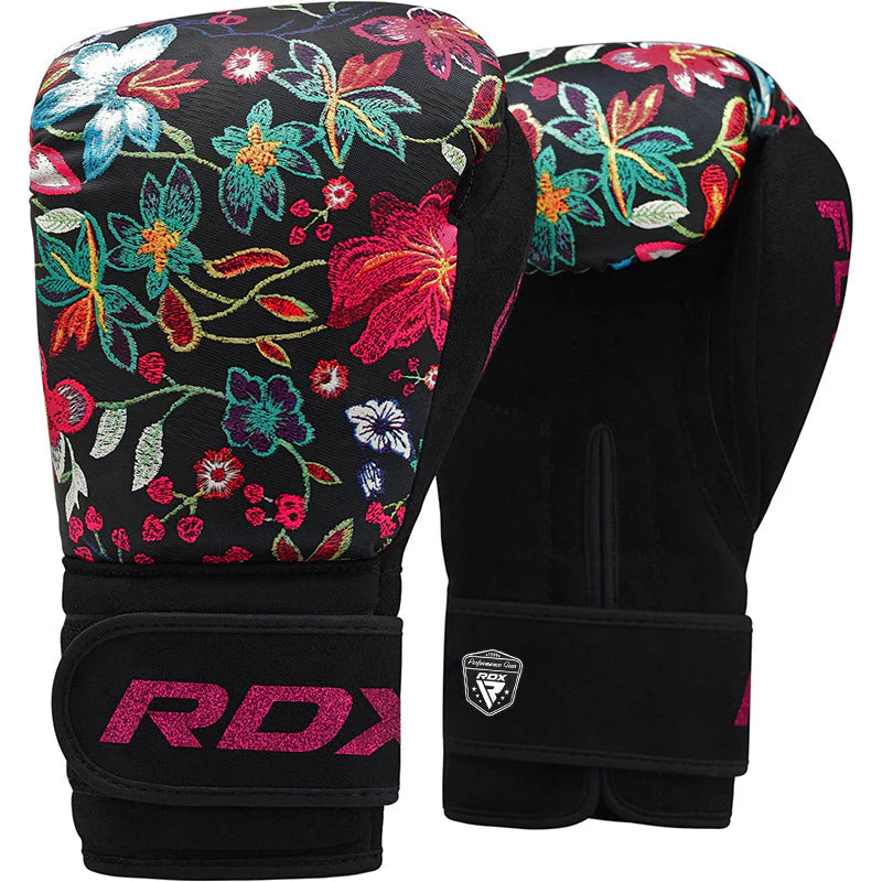 RDX FL3 Damen Boxhandschuhe Floral Kunstleder Haken und Schleife