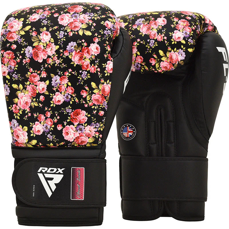 RDX FL5 Damen Boxhandschuhe Floral Kunstleder Haken und Schleife