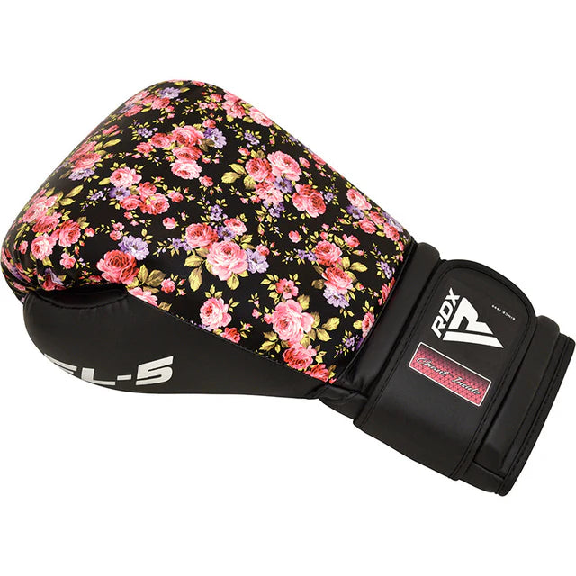 RDX FL5 Damen Boxhandschuhe Floral Kunstleder Haken und Schleife
