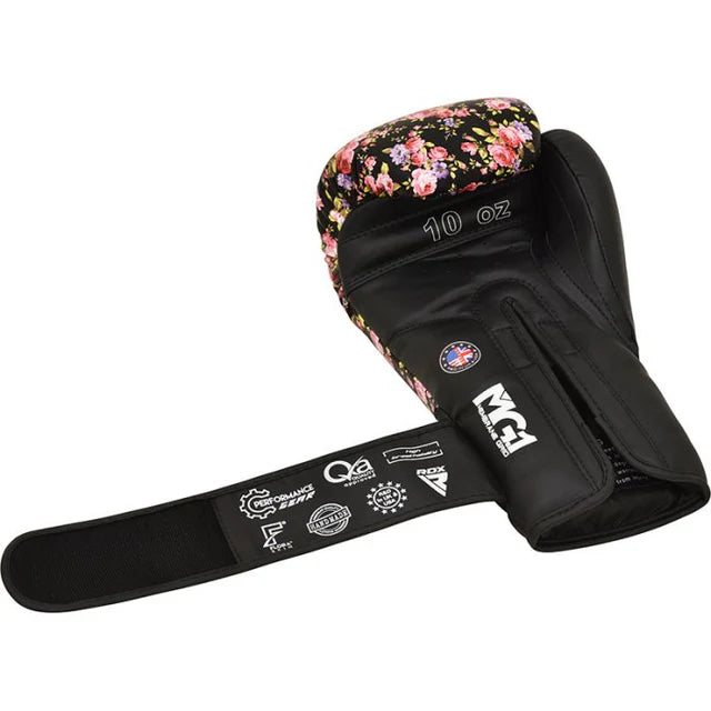 RDX FL5 Damen Boxhandschuhe Floral Kunstleder Haken und Schleife
