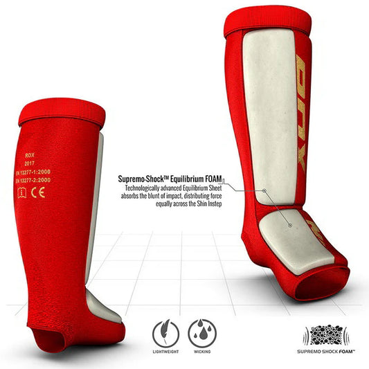 RDX SI Gepolsterte Schienbeinschützer OEKO-TEX® Standard 100 certified - Rot